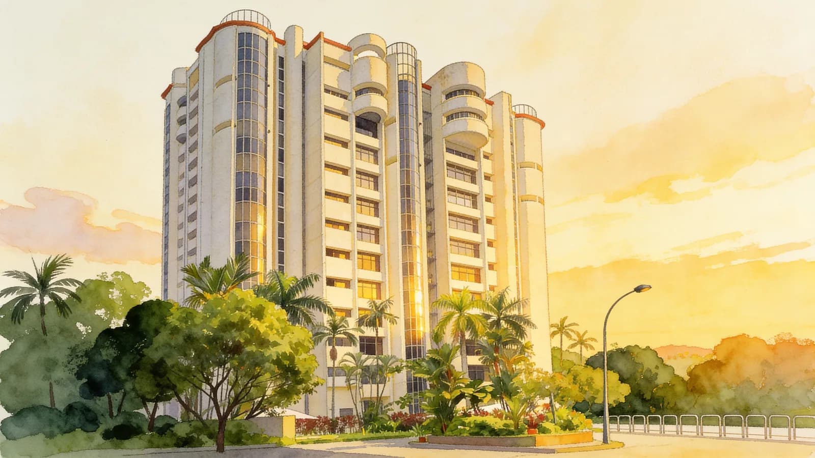 Horizon Towers, a condominium in River Valley. Illustration is AI-generated.