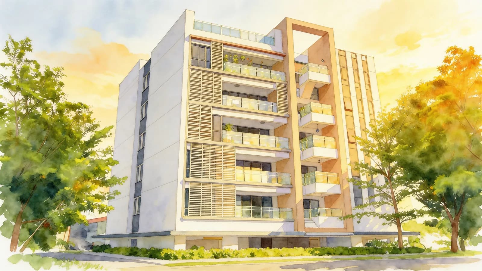 Bliss Regalia, an apartment in Kallang. Illustration is AI-generated.