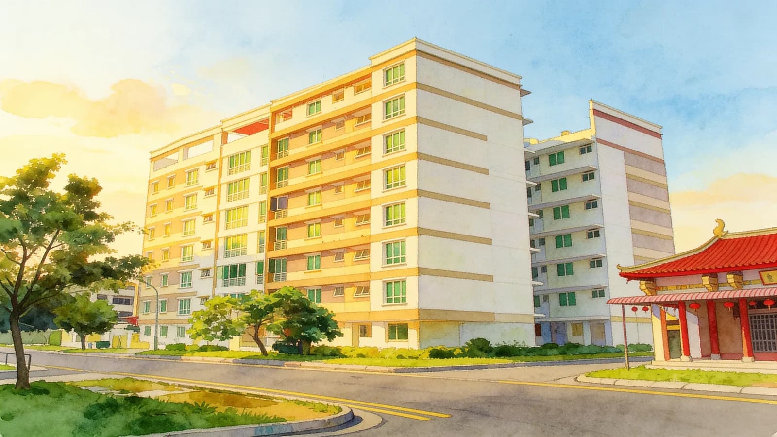Crystal Lodge, a condominium in Geylang. Illustration is AI-generated.