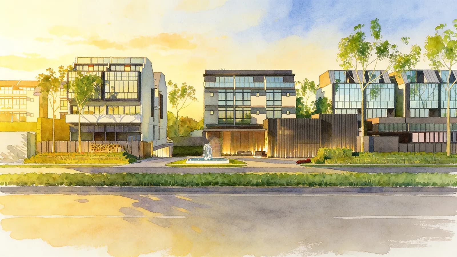 Parkwood Collection, a 3-storey development. Illustration is AI-generated.