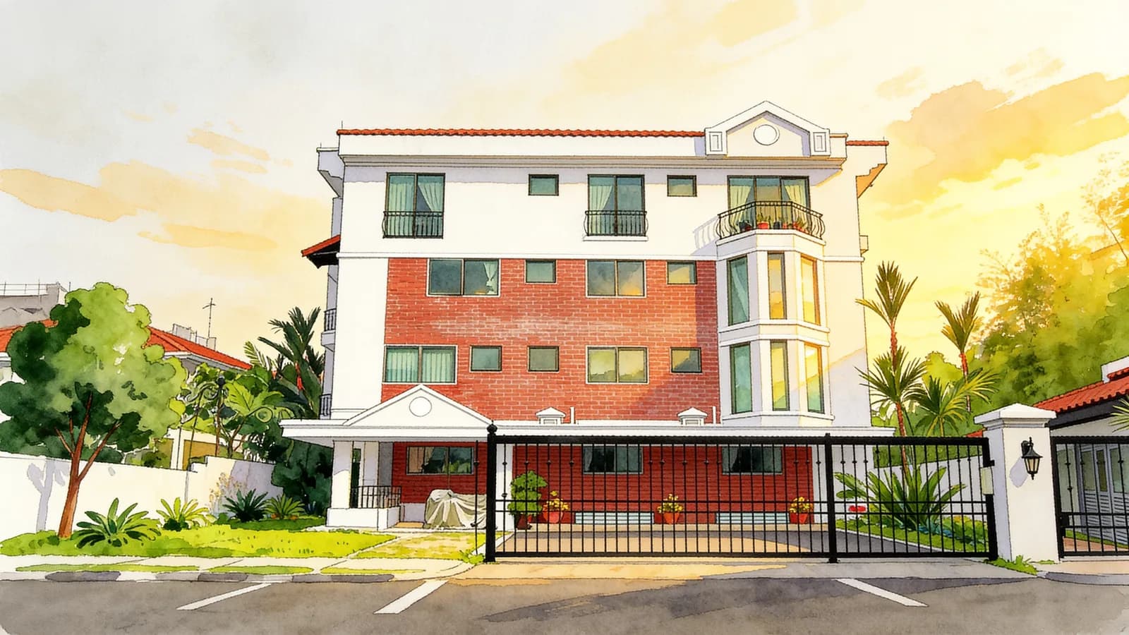 Seraya Lodge, an apartment in Marine Parade. Illustration is AI-generated.