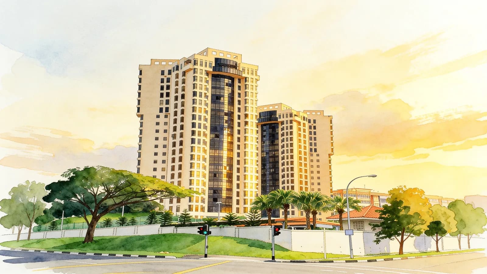 Seasons View, a 20-storey condominium in Bishan. Illustration is AI-generated.