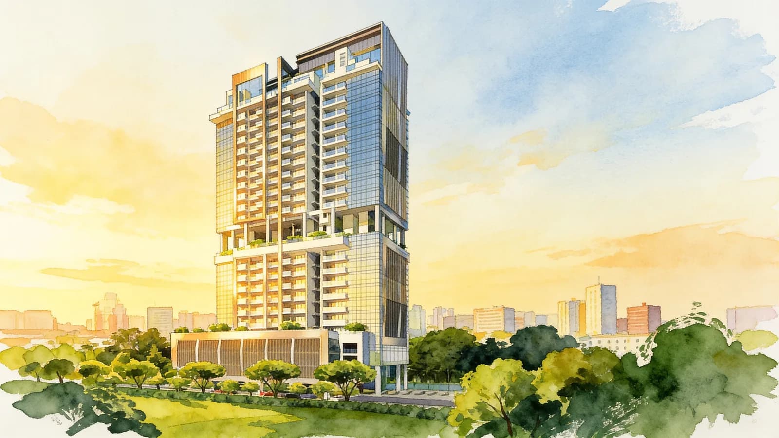 26 Newton, a 25-storey condominium in Novena. Illustration is AI-generated.