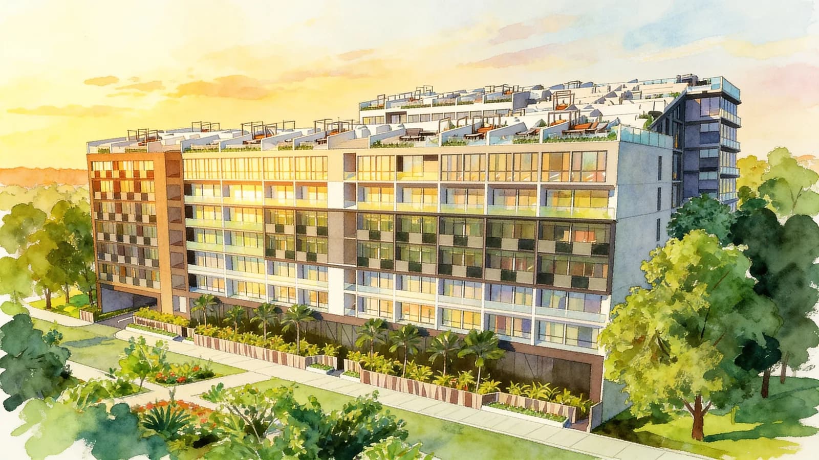 Guillemard Edge, a condominium in Geylang. Illustration is AI-generated.