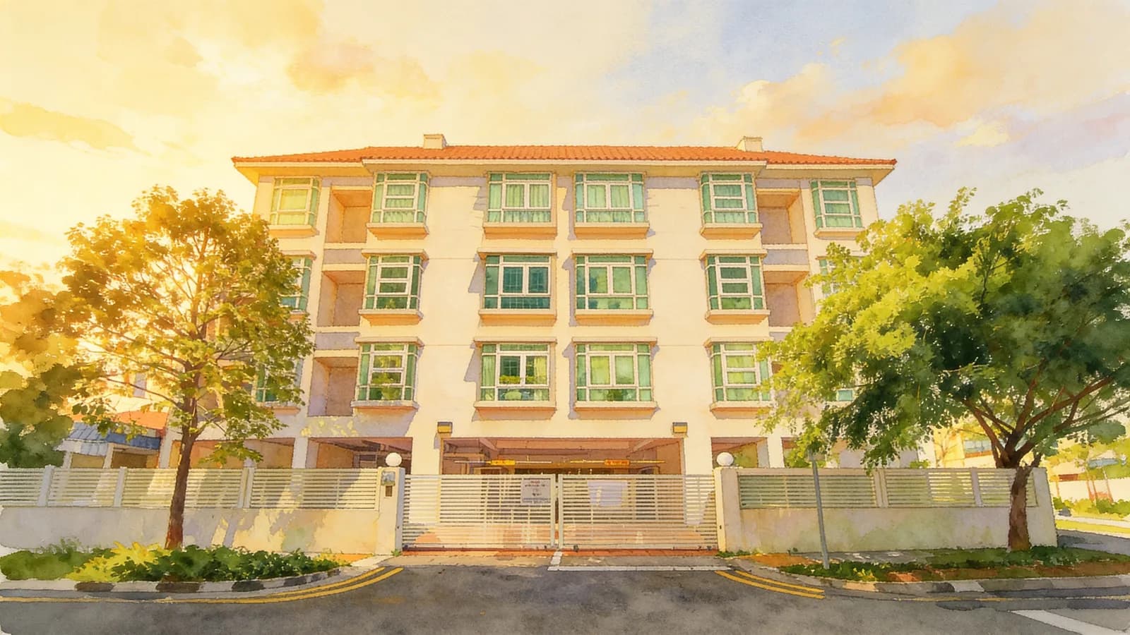 Sunflower Grandeur, an apartment in Geylang. Illustration is AI-generated.