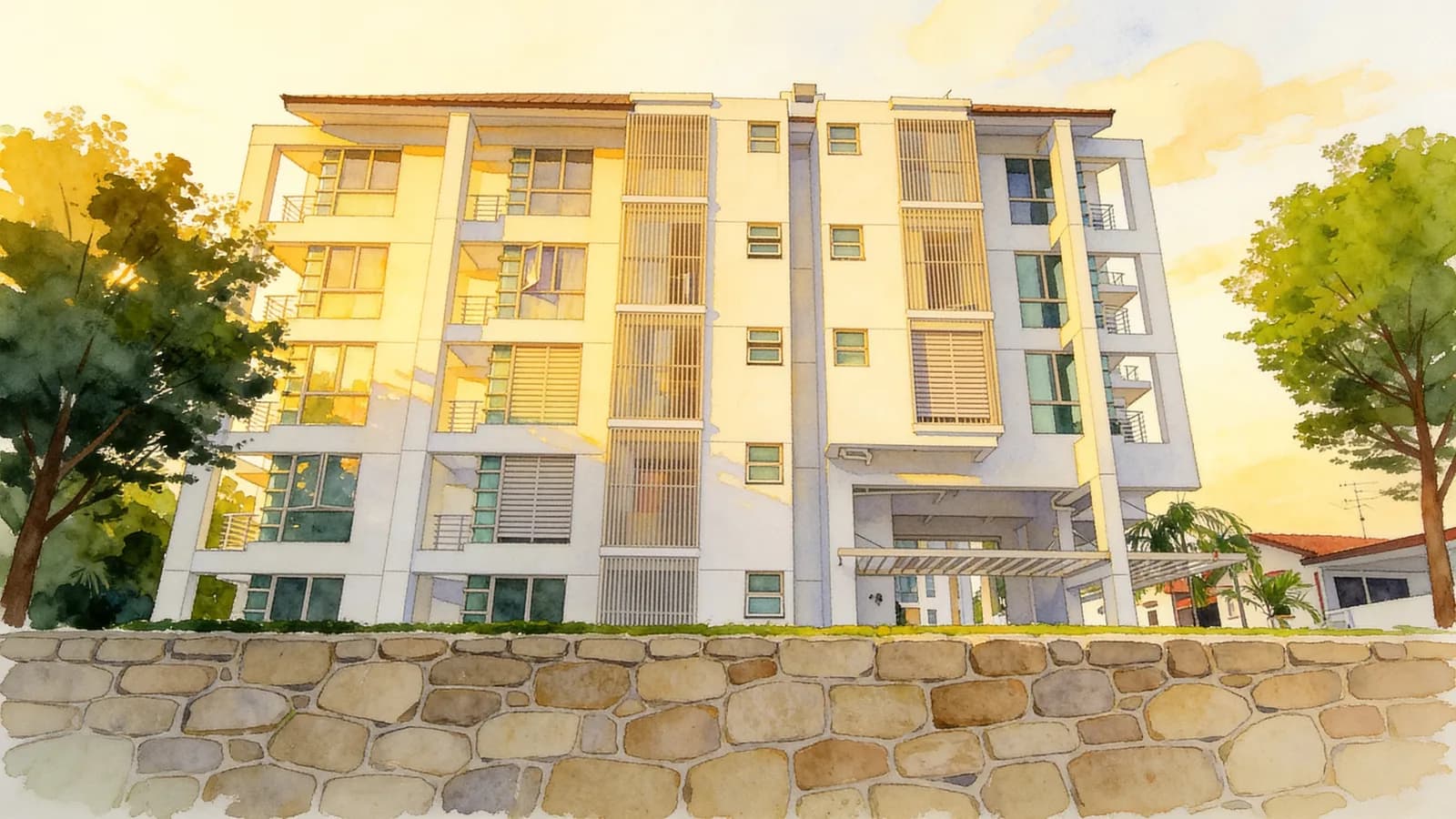 Canary Ville, a condominium in Bedok. Illustration is AI-generated.