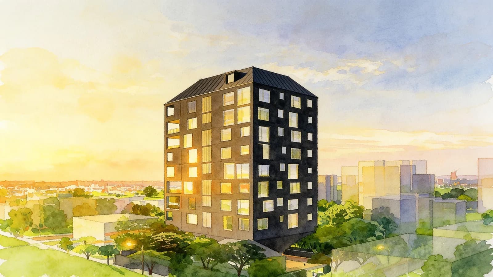 M5, a 12-storey apartment in Tanglin. Illustration is AI-generated.