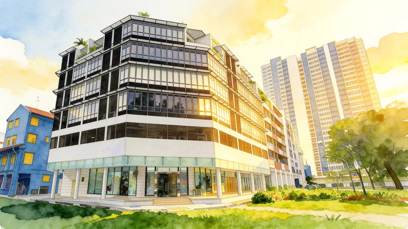 Residences @ Somme, an apartment in Kallang. Illustration is AI-generated.