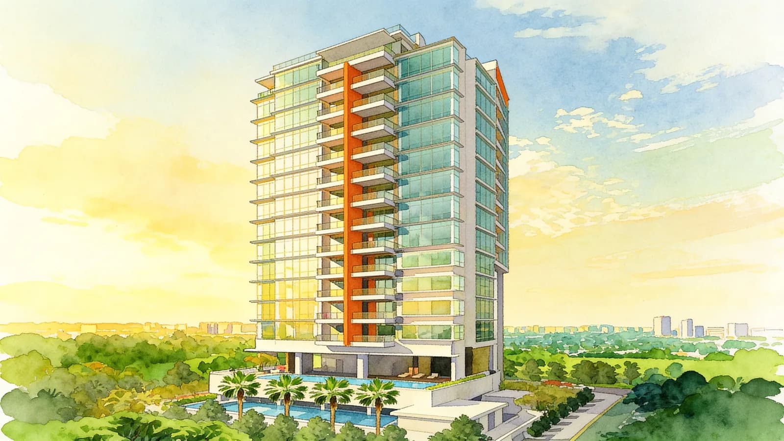 The Centrio, a 15-storey apartment in Novena. Illustration is AI-generated.