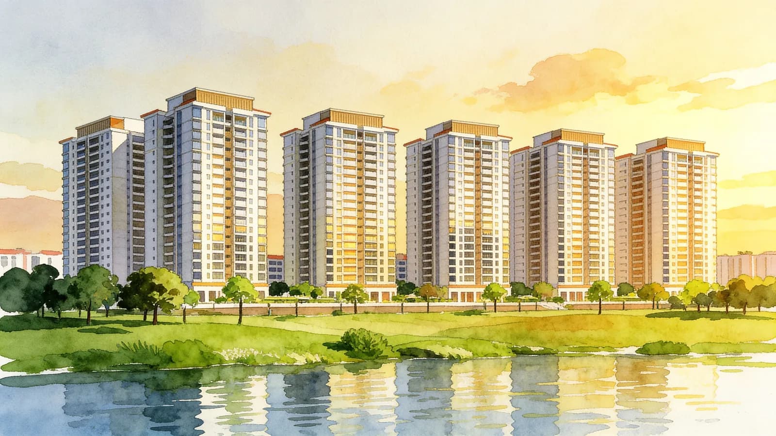Lake Life, a 20-storey executive condominium in Jurong West. Illustration is AI-generated.