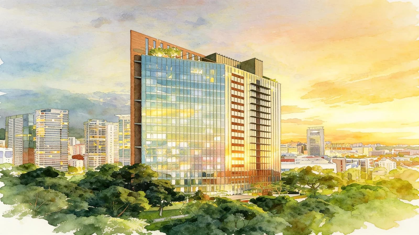 The Iveria, an 18-storey condominium in River Valley. Illustration is AI-generated.