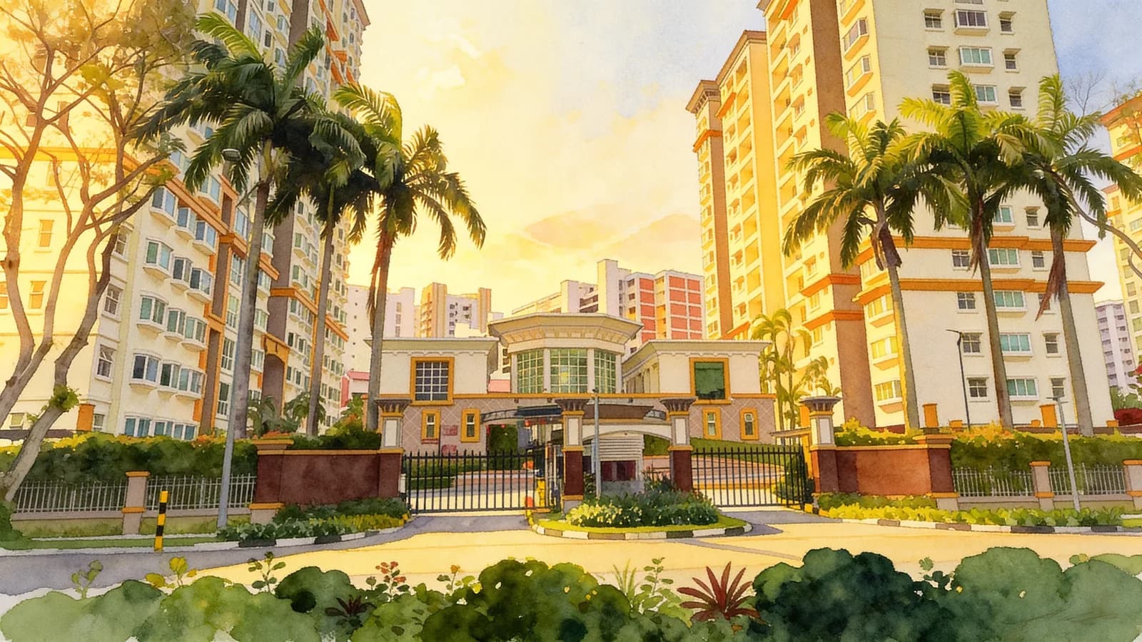 Evergreen Park, a condominium in Hougang. Illustration is AI-generated.