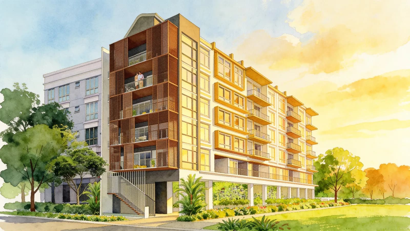 Kent Residences, a condominium in Kallang. Illustration is AI-generated.