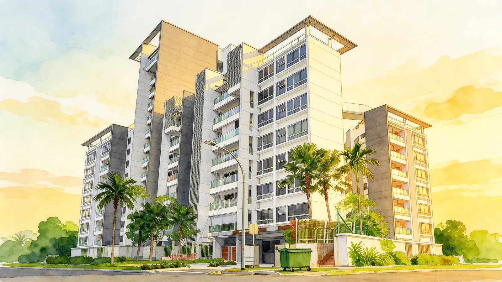 Sophia Residence, a 14-storey condominium in Rochor. Illustration is AI-generated.