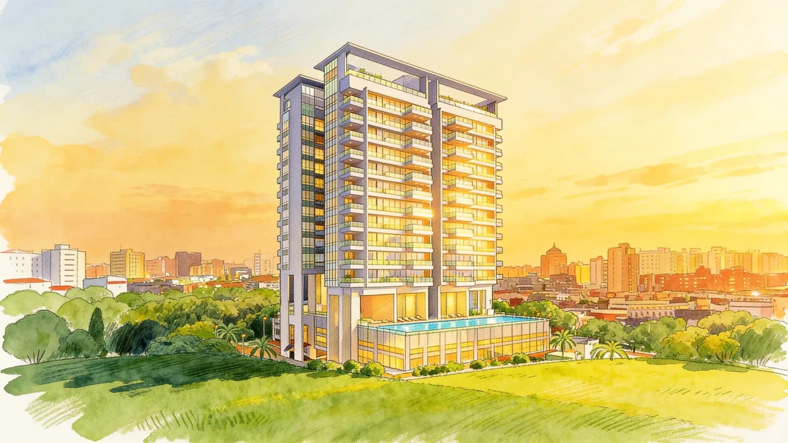 Meier Suites, an apartment in Marine Parade. Illustration is AI-generated.