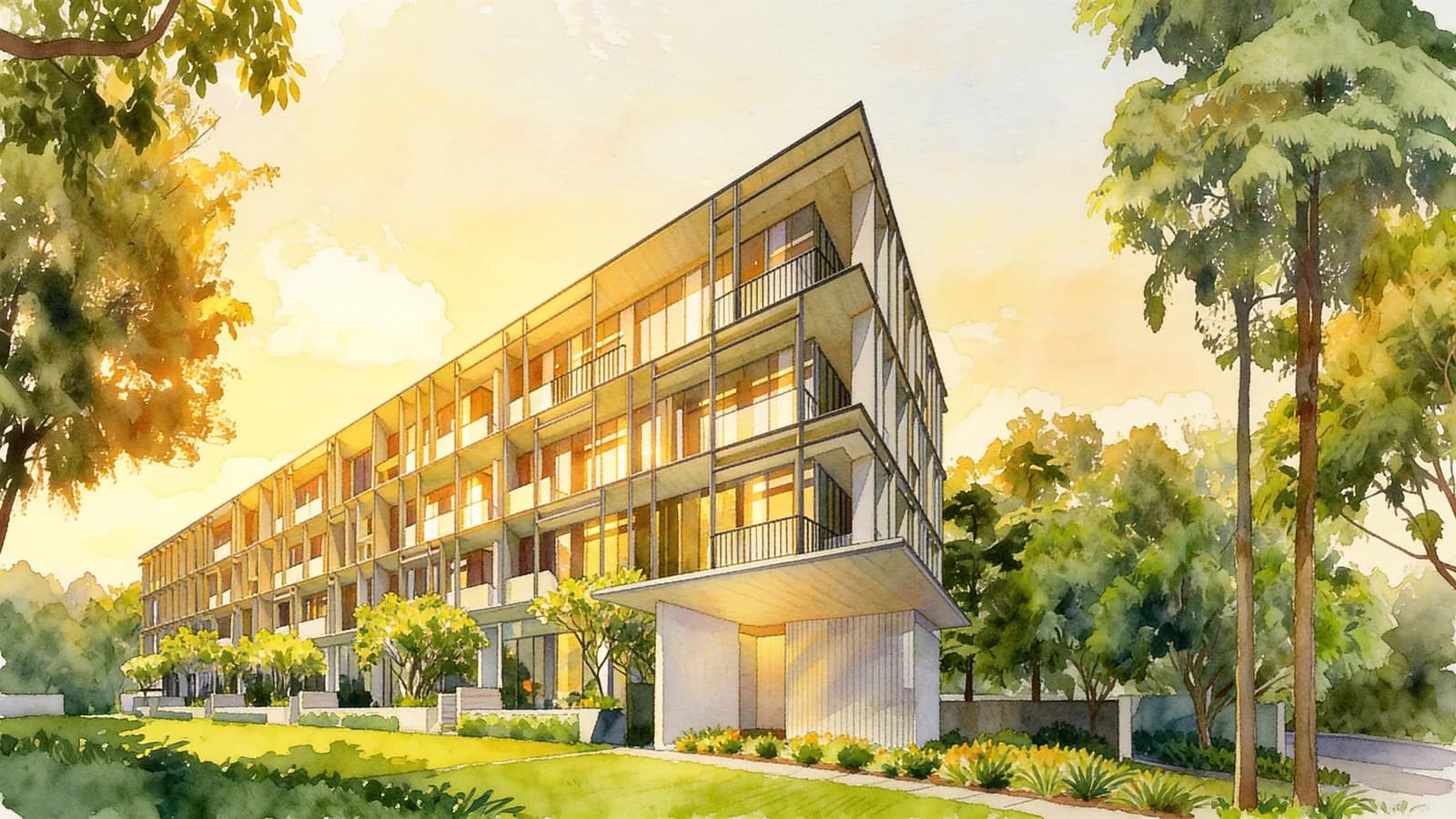 Cluny Park Residence, a 4-storey condominium in Tanglin. Illustration is AI-generated.