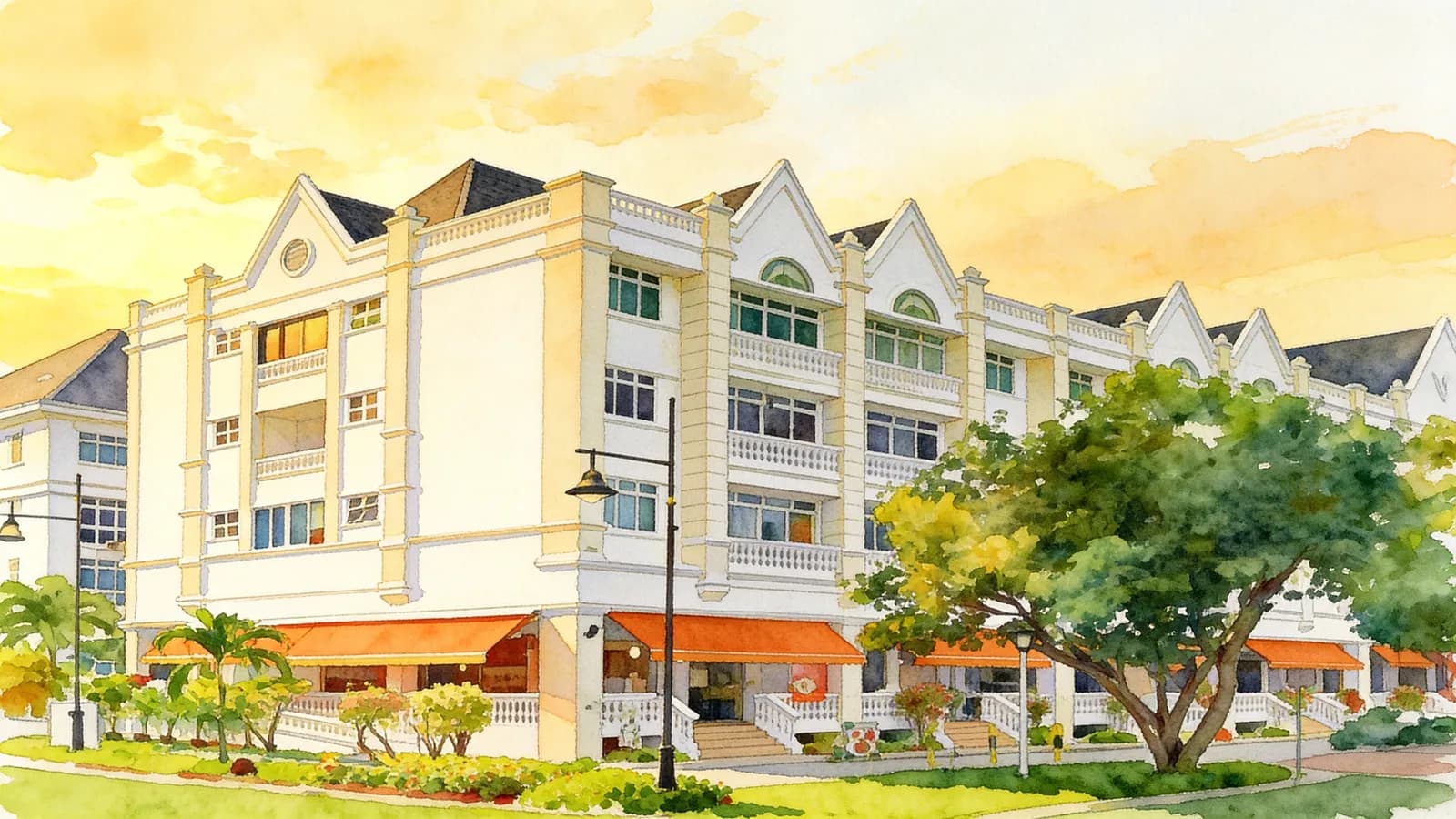 Crescendo Building, an apartment in Bedok. Illustration is AI-generated.