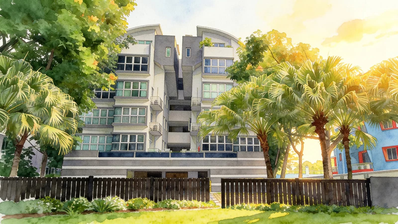 East Mews, a condominium in Marine Parade. Illustration is AI-generated.