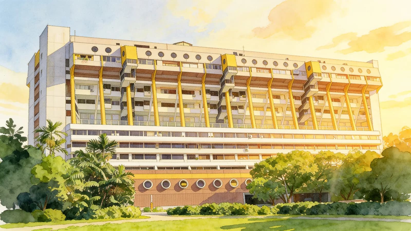 Golden Mile Complex, a 16-storey apartment. Illustration is AI-generated.