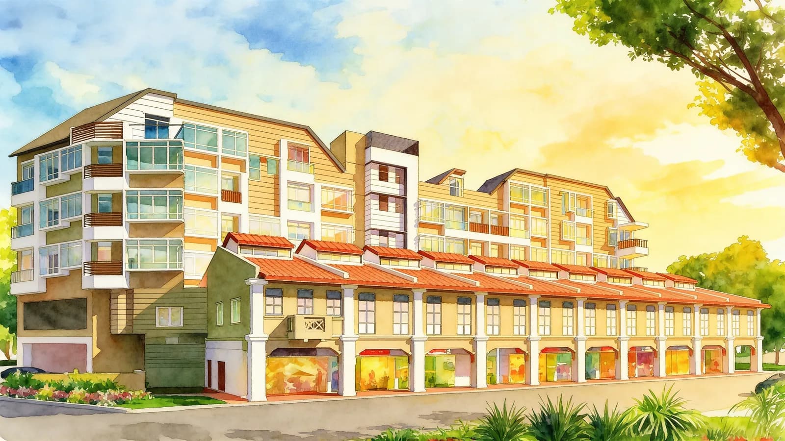 Icon @ Pasir Panjang, an apartment in Queenstown. Illustration is AI-generated.