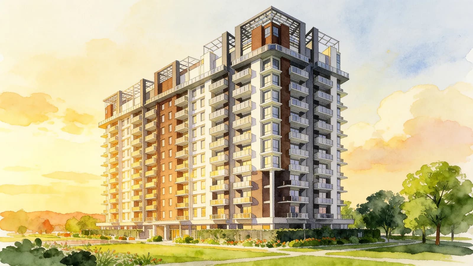 Suites @ Newton, an 18-storey apartment in Novena. Illustration is AI-generated.