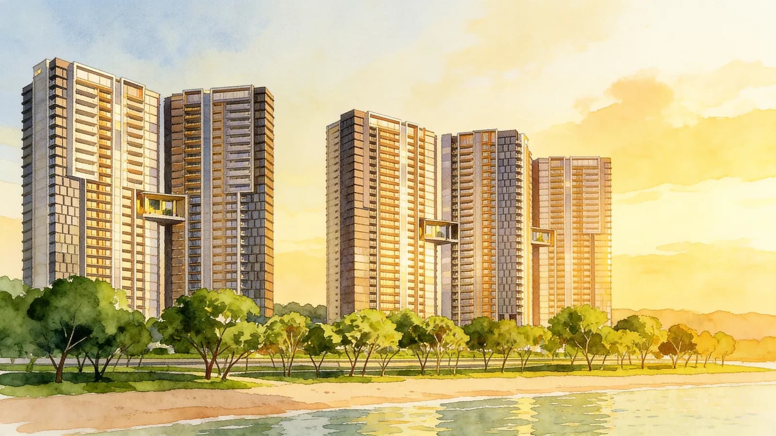 Seaside Residences, a 27-storey apartment in Bedok. Illustration is AI-generated.