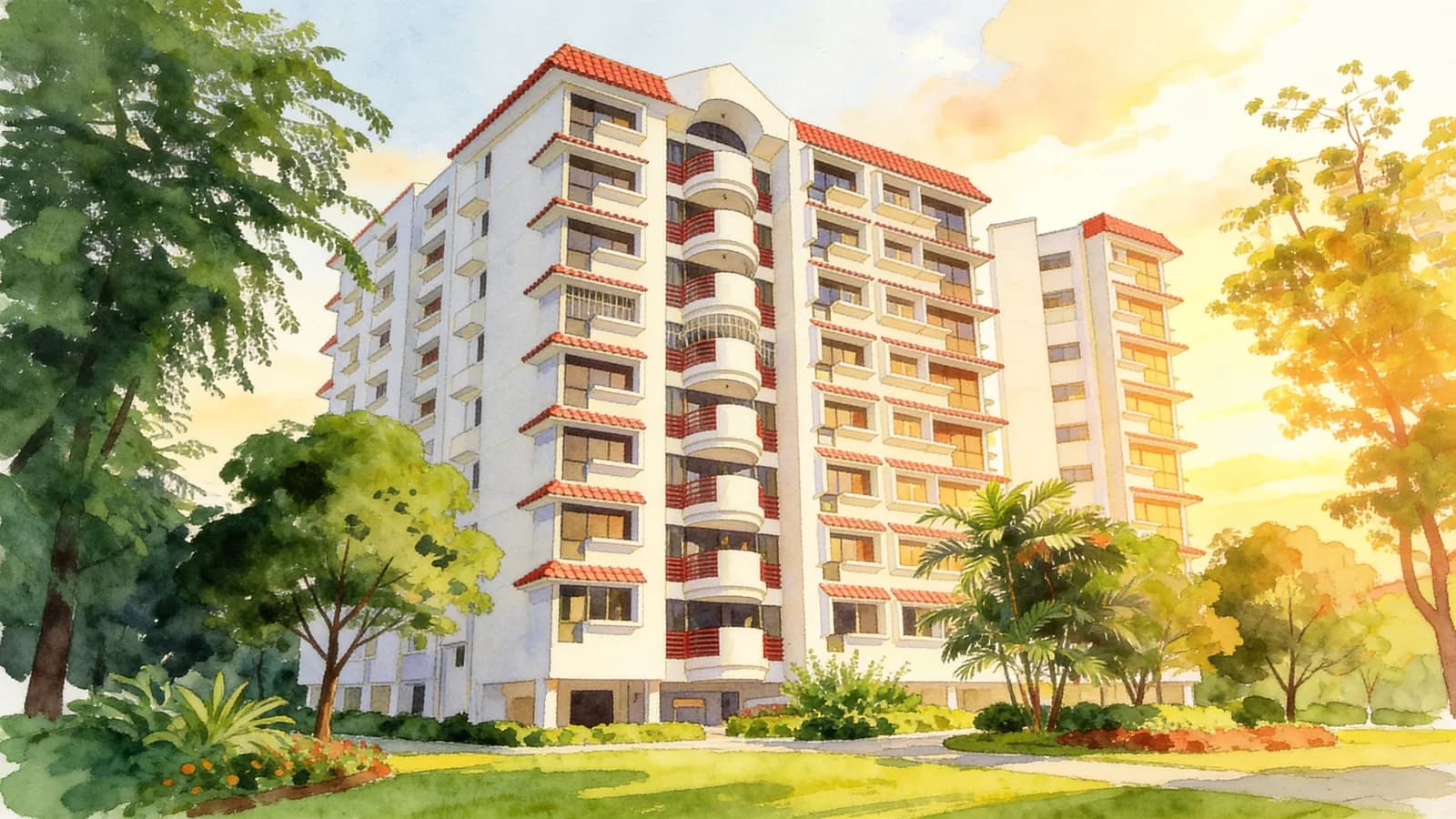 Birchwood Mansions, a condominium in Novena. Illustration is AI-generated.