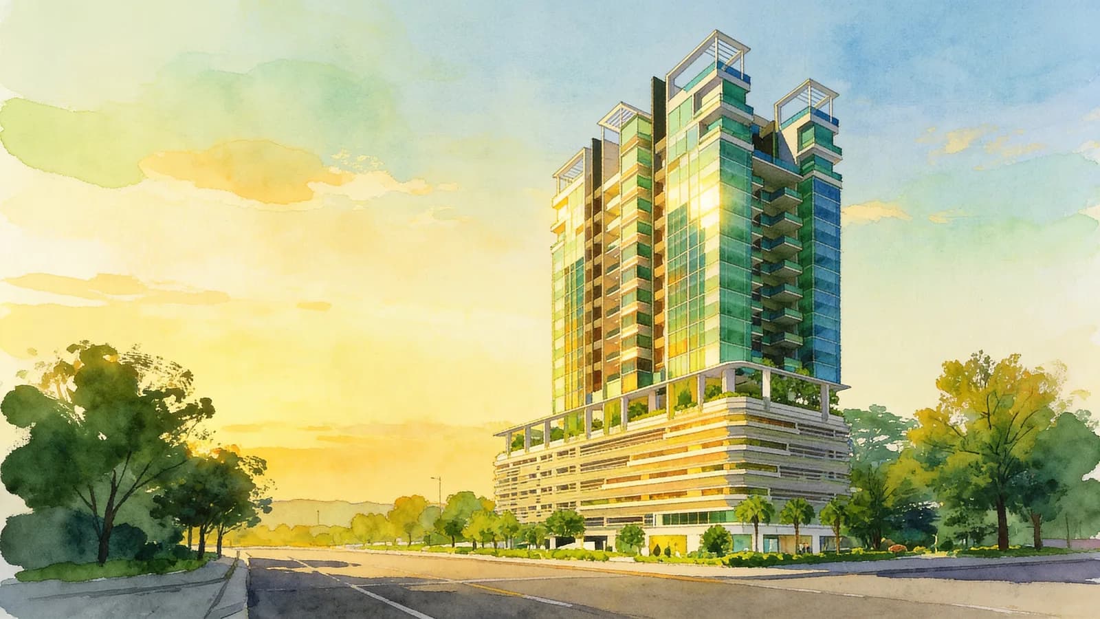 Moda, an apartment in Marine Parade. Illustration is AI-generated.