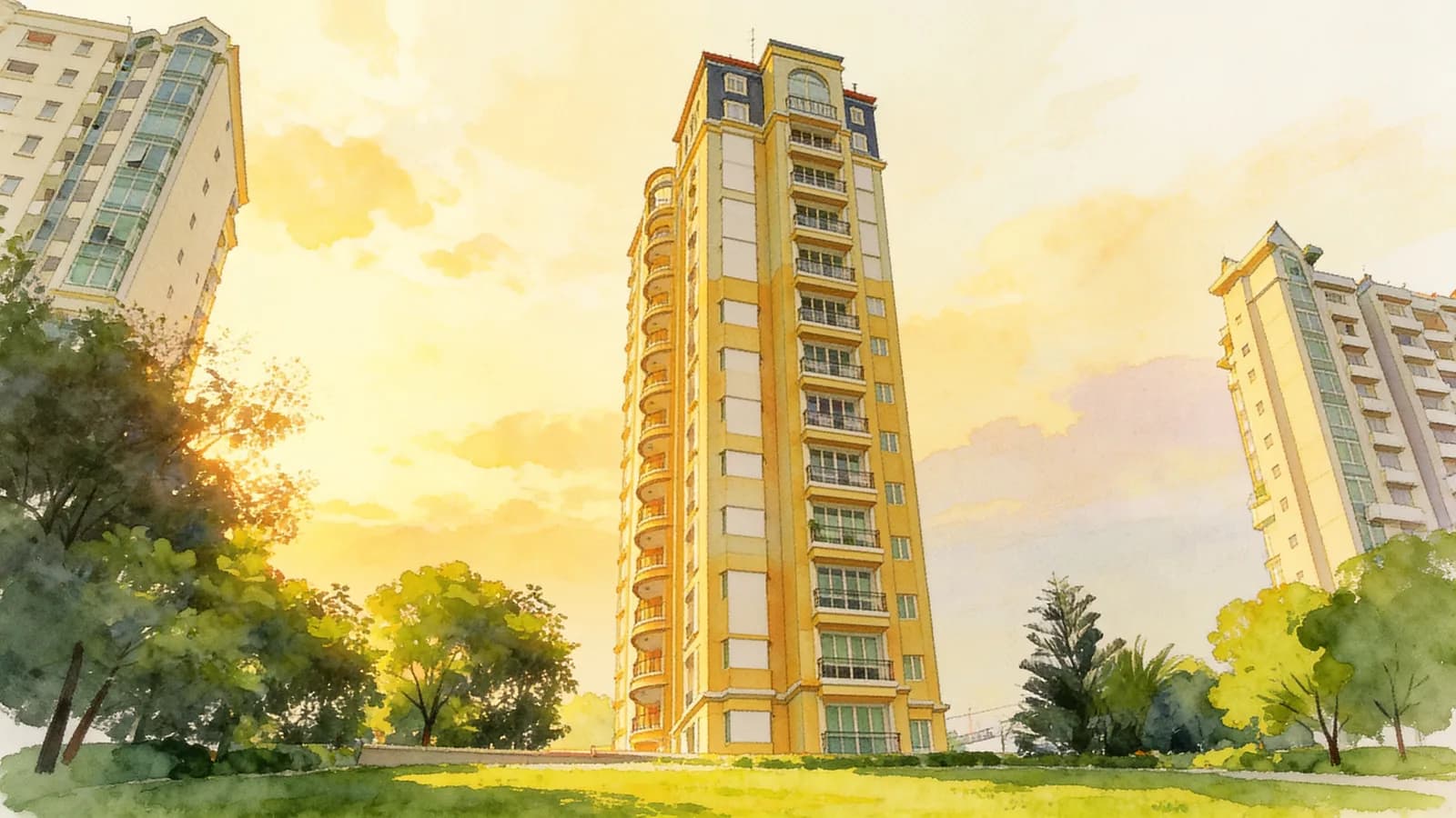 Palazzetto, a 17-storey apartment in Kallang. Illustration is AI-generated.