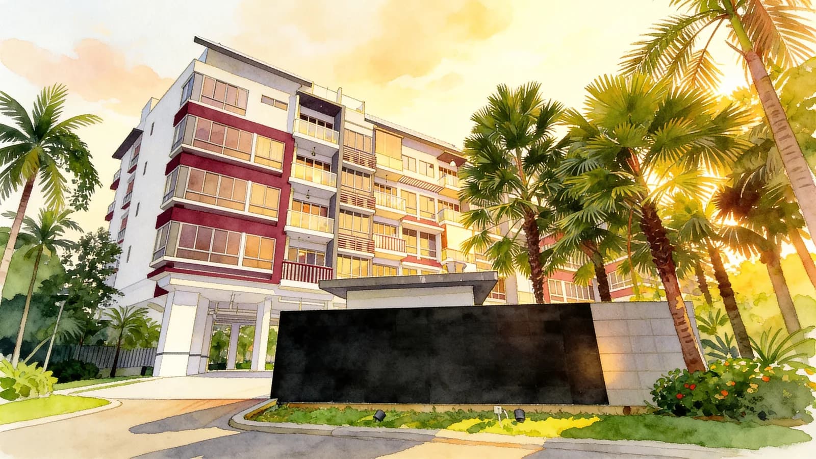 Suites De Laurel, a condominium in Bukit Timah. Illustration is AI-generated.