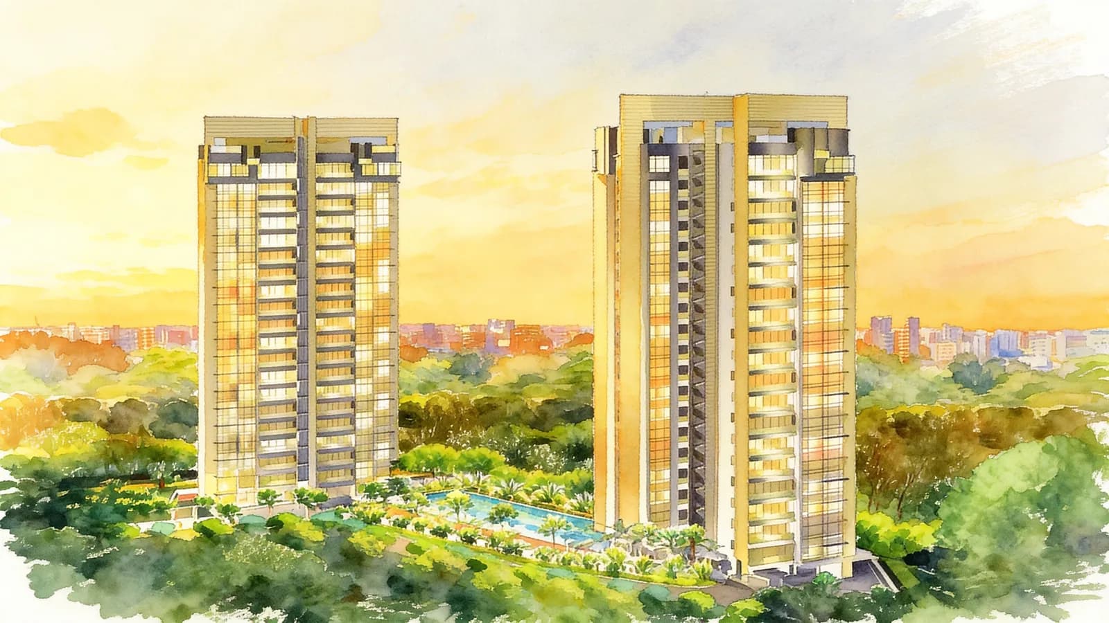 Cairnhill Residences, an apartment in Newton. Illustration is AI-generated.