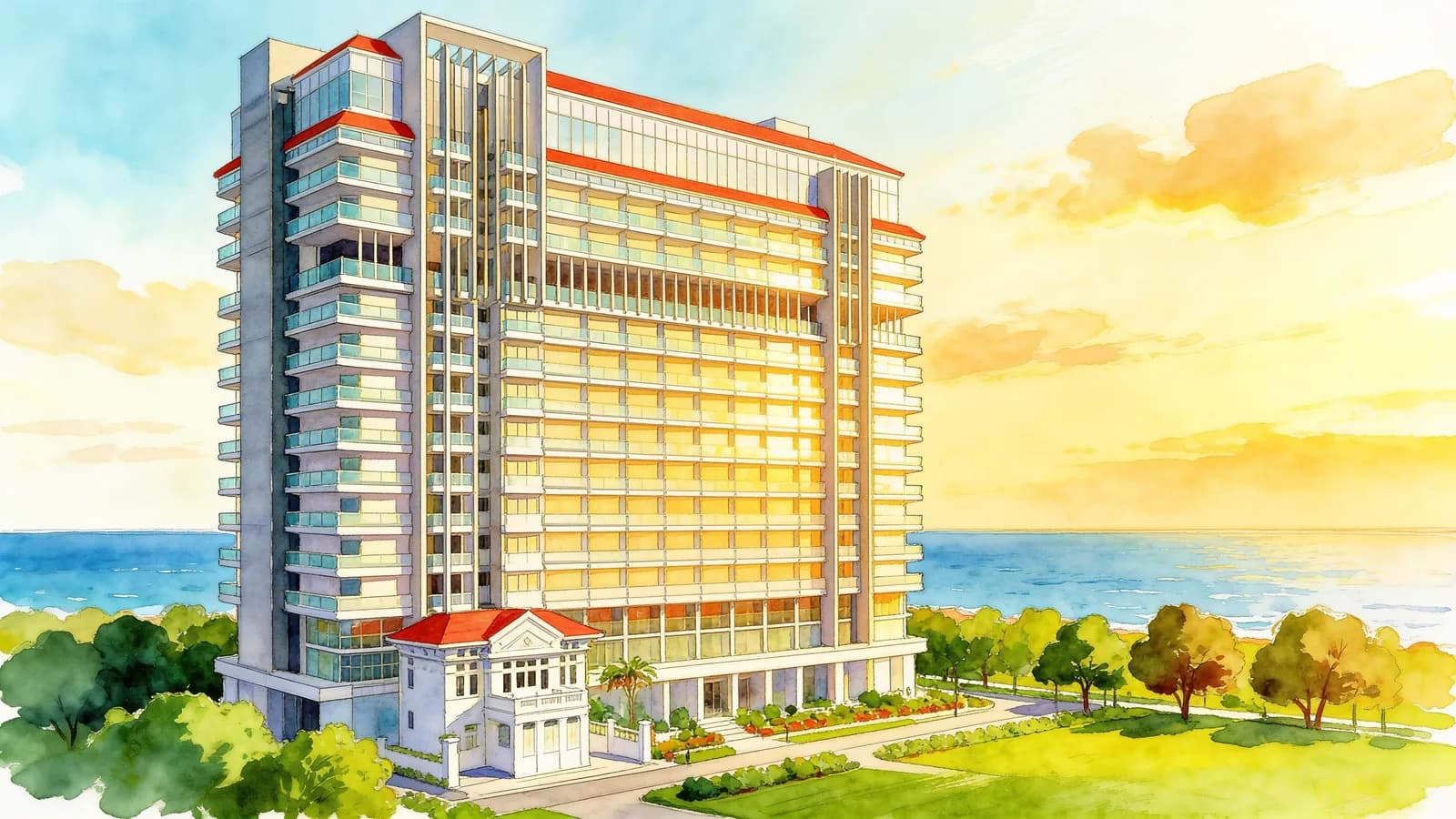 The Aristo @ Amber, a 17-storey apartment in Marine Parade. Illustration is AI-generated.