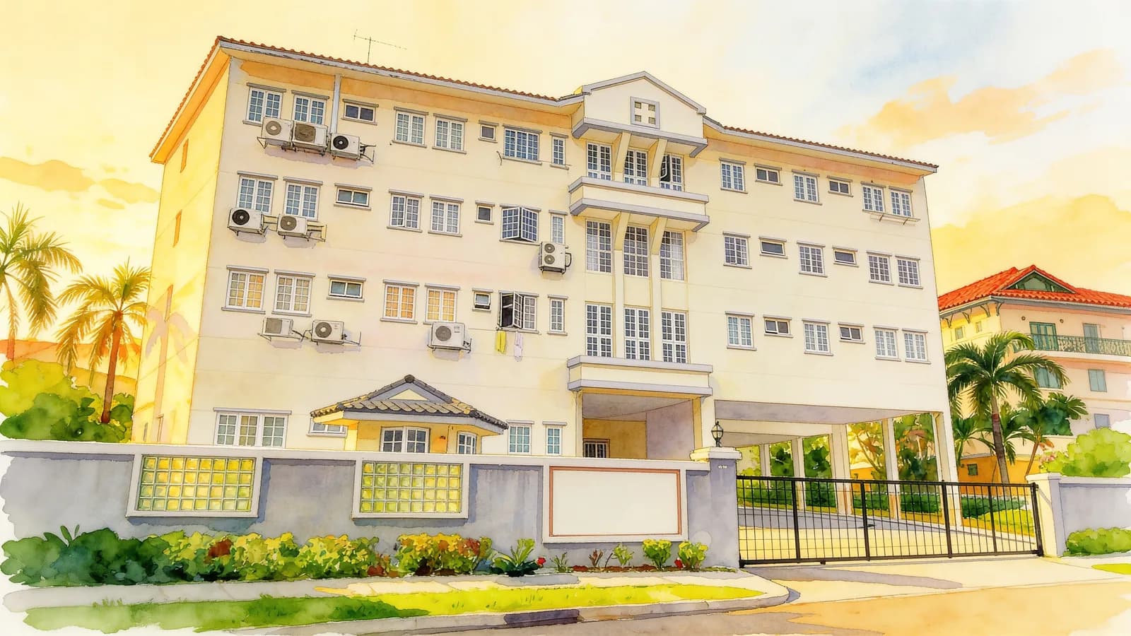 Eastwind Mansions, a condominium in Geylang. Illustration is AI-generated.