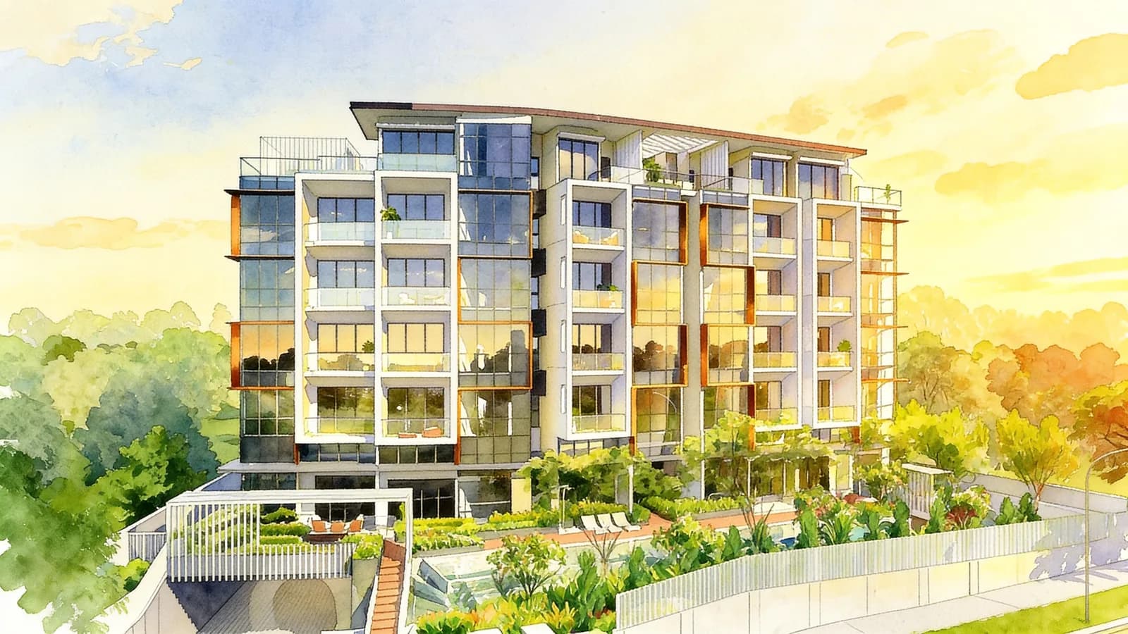 Mooi Residences, a 5-storey condominium in Bukit Timah. Illustration is AI-generated.