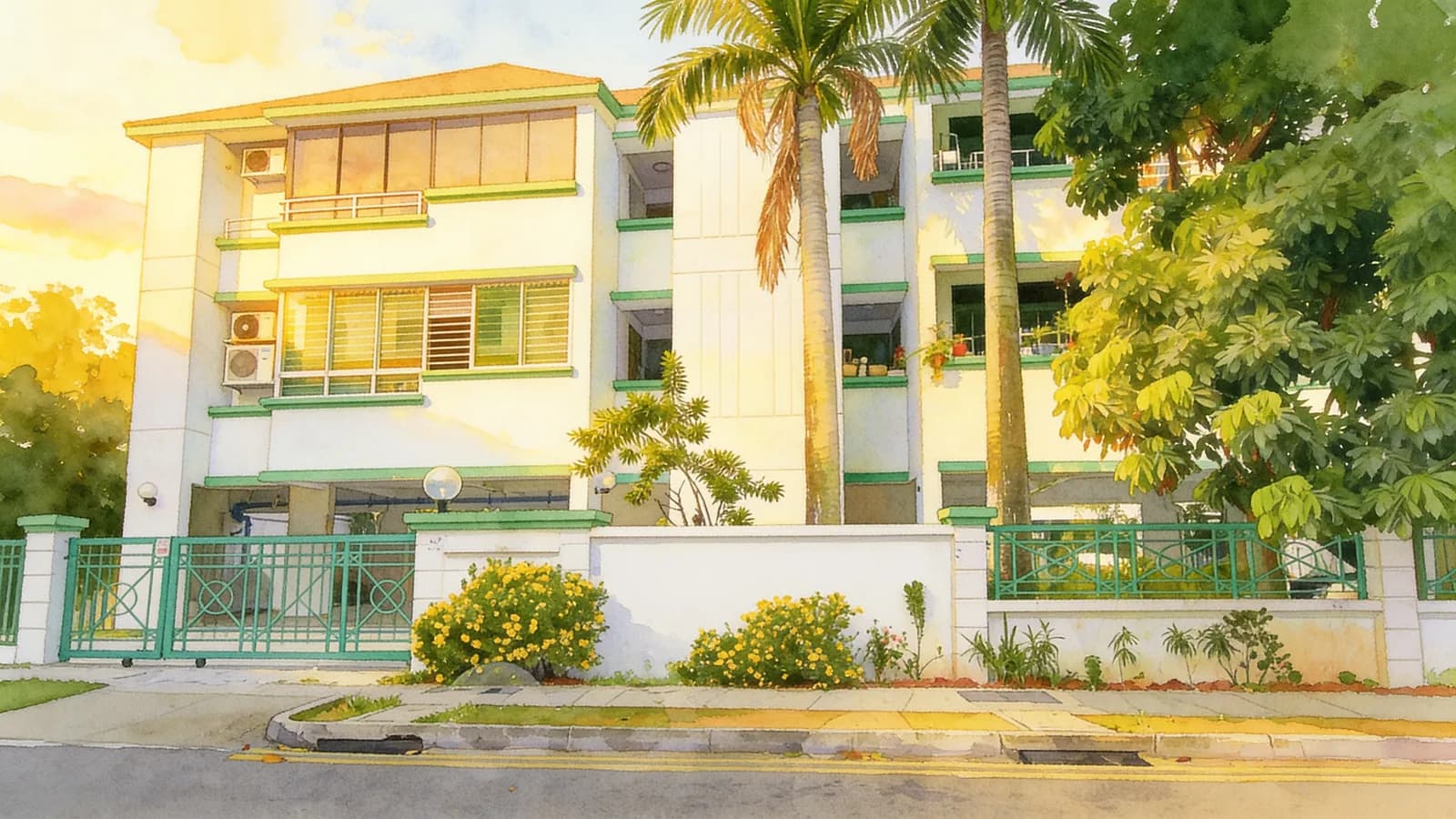 East 25 Apartments, an apartment in Geylang. Illustration is AI-generated.