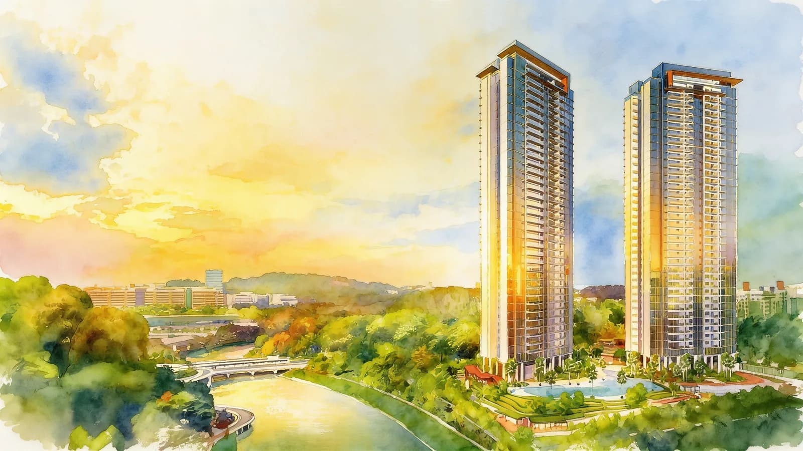 Twin VEW, a 1-storey condominium in Clementi. Illustration is AI-generated.