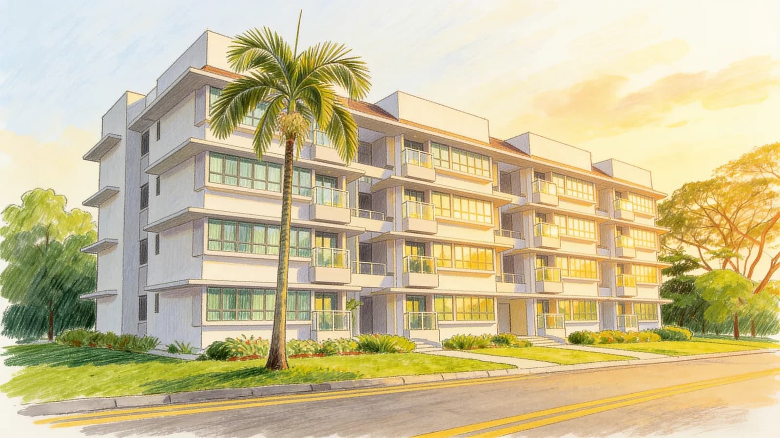 Adam Green, an apartment in Bukit Timah. Illustration is AI-generated.