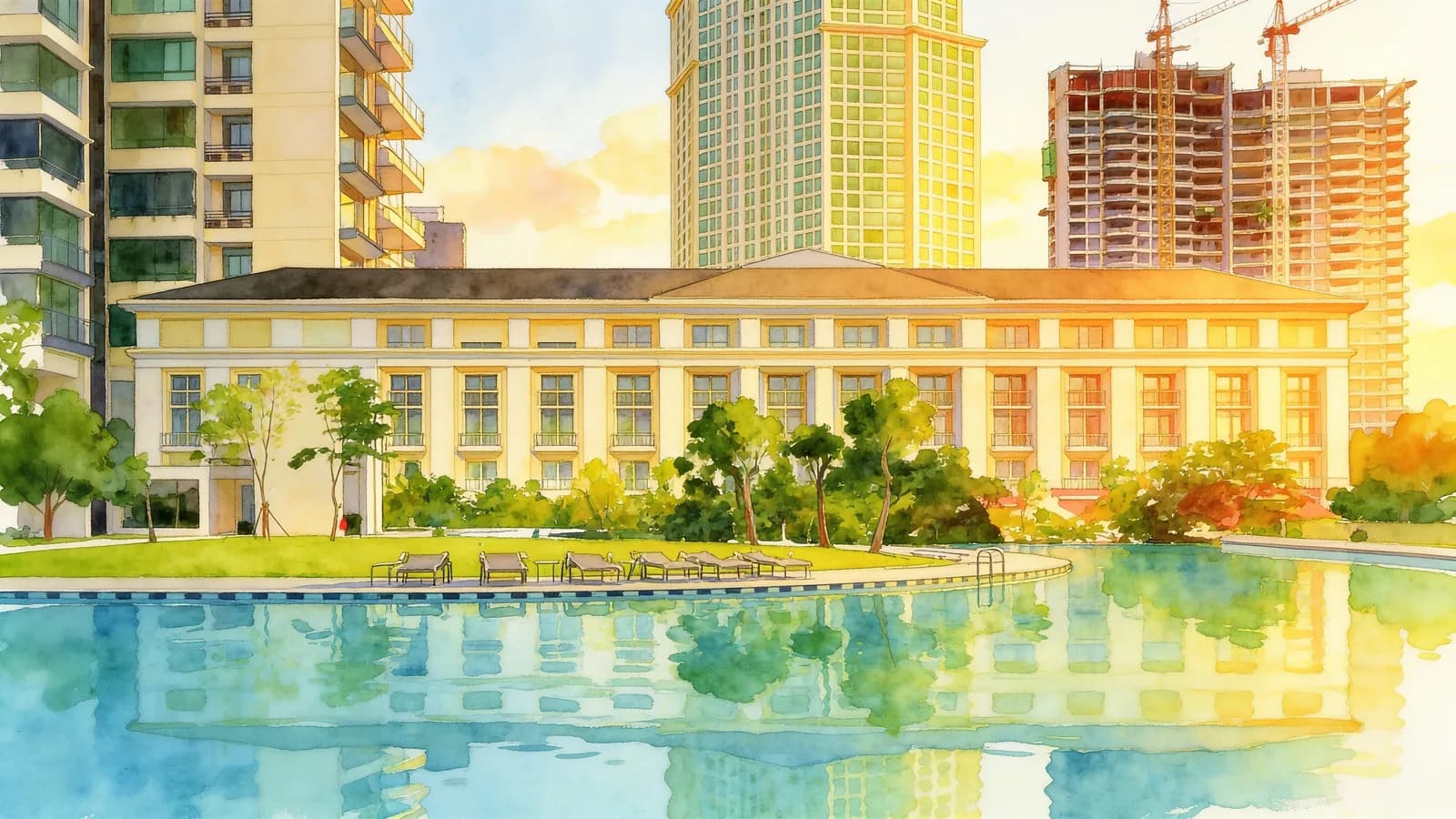 Rivergate, a 42-storey condominium in Singapore River. Illustration is AI-generated.