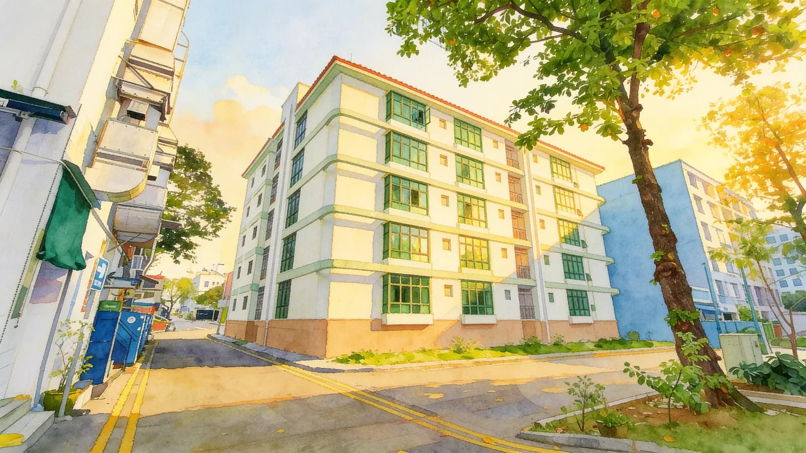 Paddy Green, an apartment in Geylang. Illustration is AI-generated.