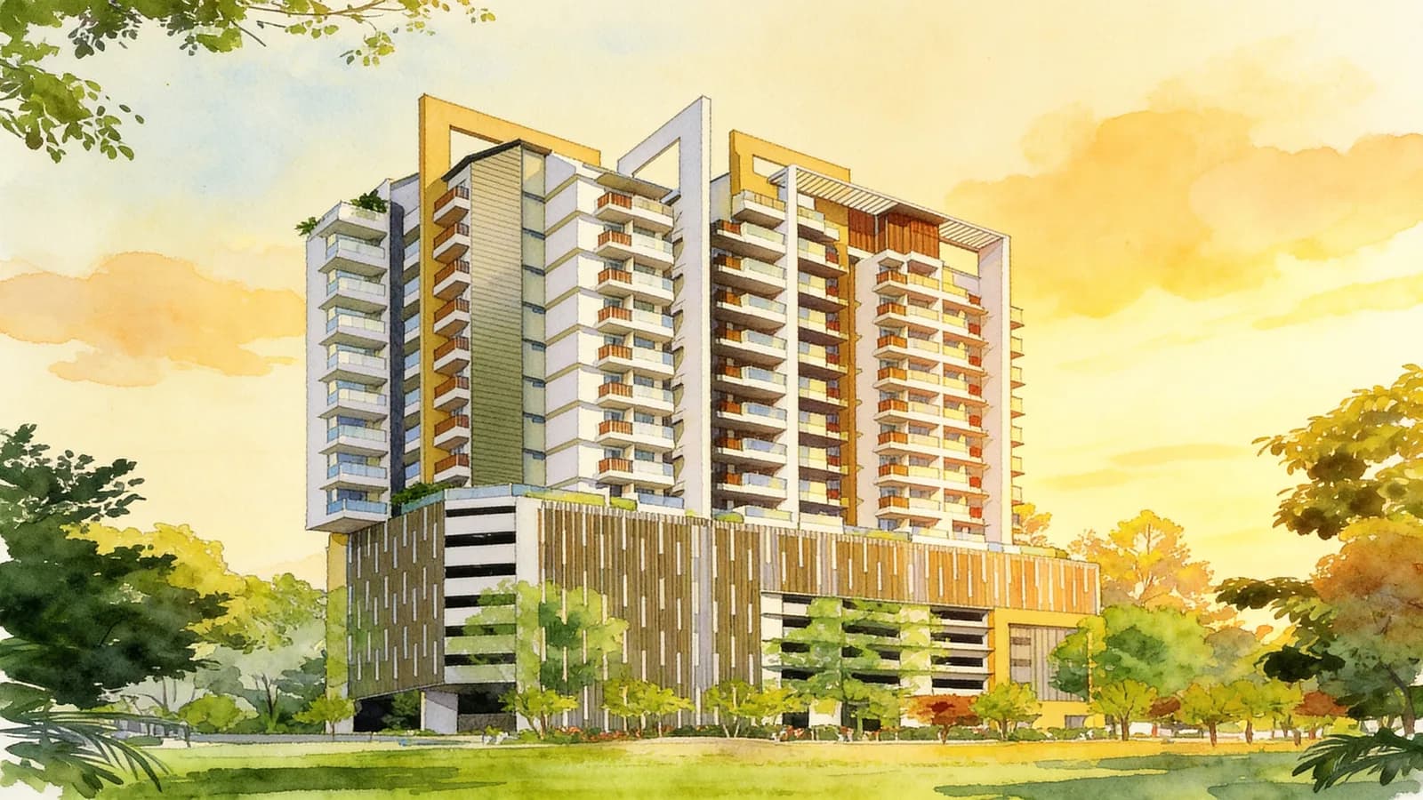 Prestige Heights, an apartment in Novena. Illustration is AI-generated.