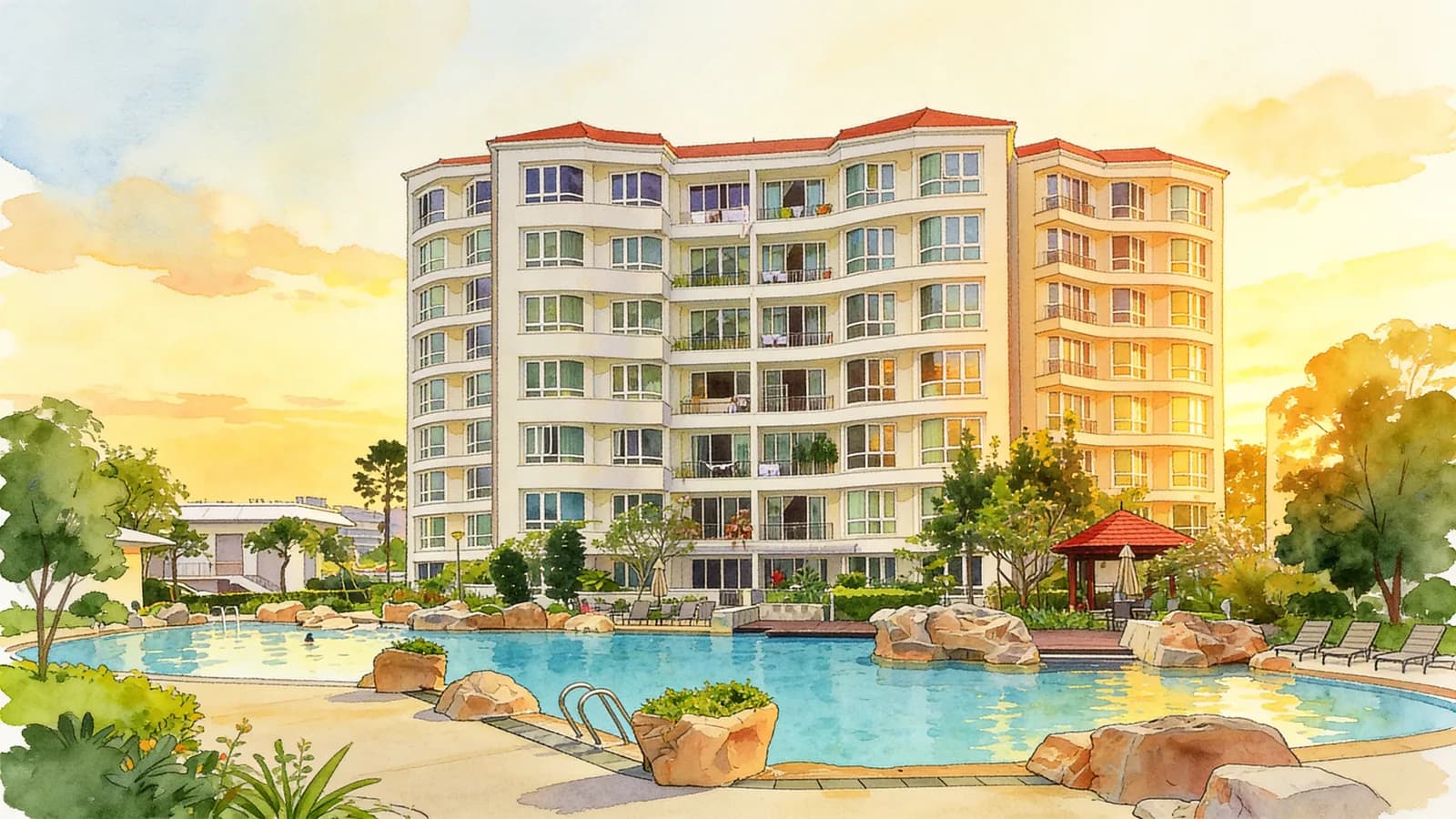 Edelweiss Park Condo, an 8-storey condominium. Illustration is AI-generated.