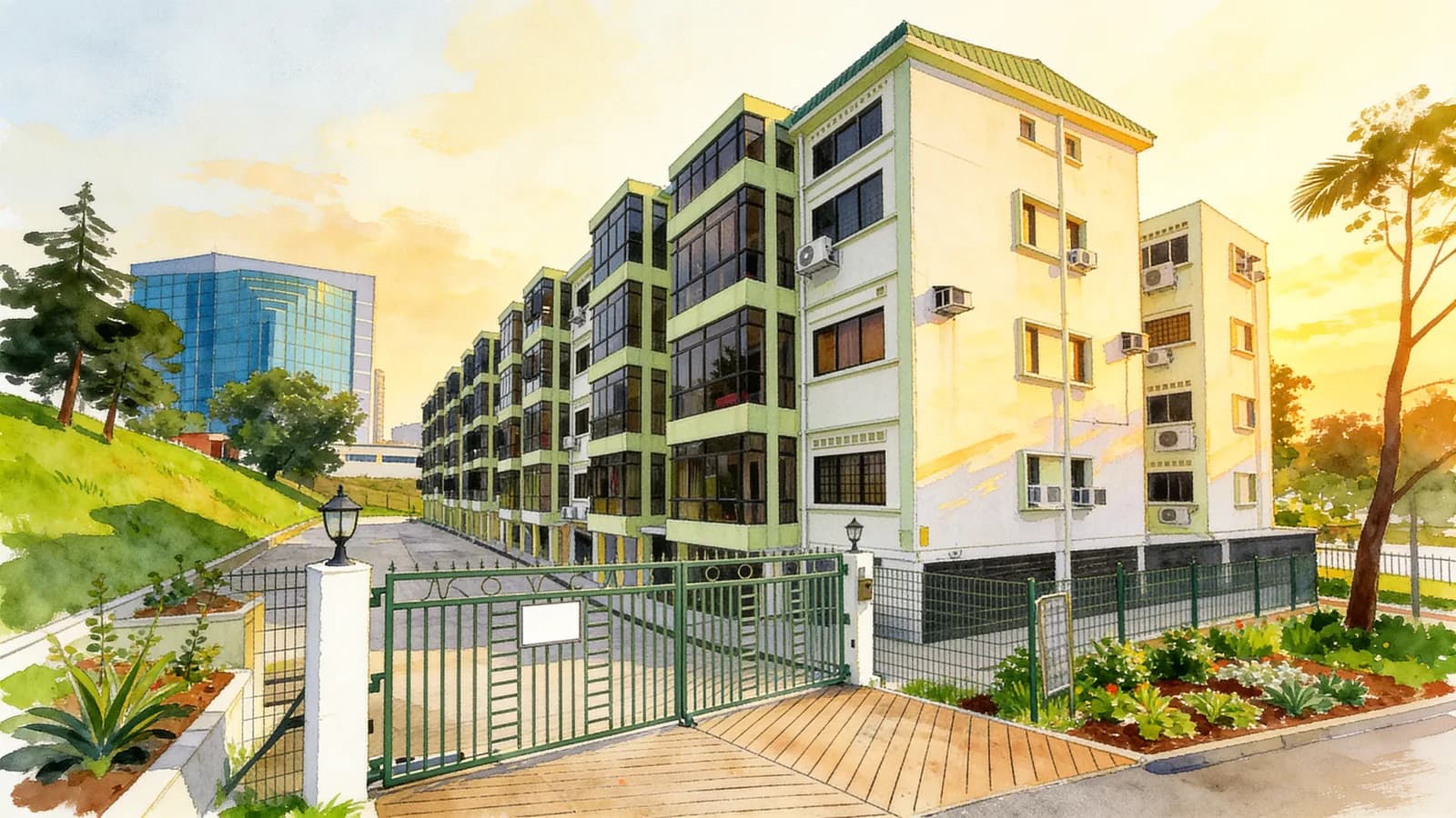 Novena Court, an apartment in Novena. Illustration is AI-generated.