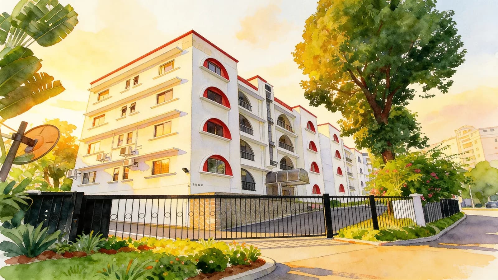 Oxley Garden, an apartment in River Valley. Illustration is AI-generated.