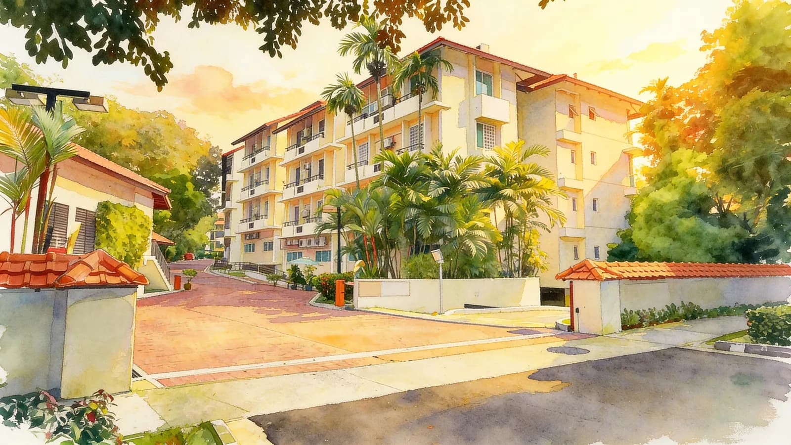 Landridge Condominium, a condominium in Queenstown. Illustration is AI-generated.