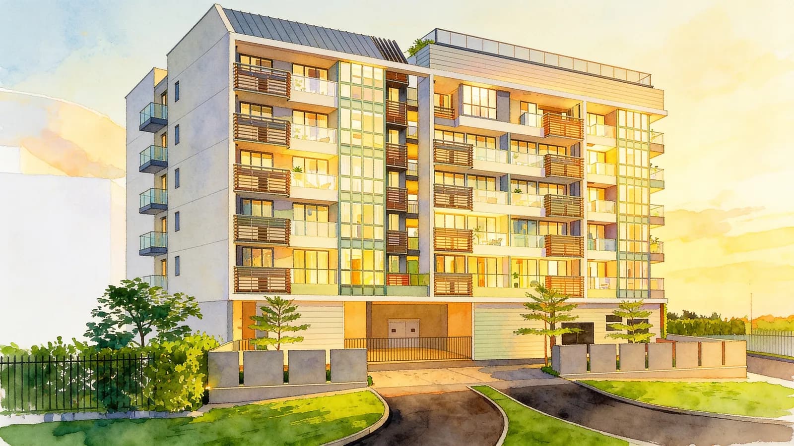 Bukit 828, a 6-storey condominium in Bukit Panjang. Illustration is AI-generated.