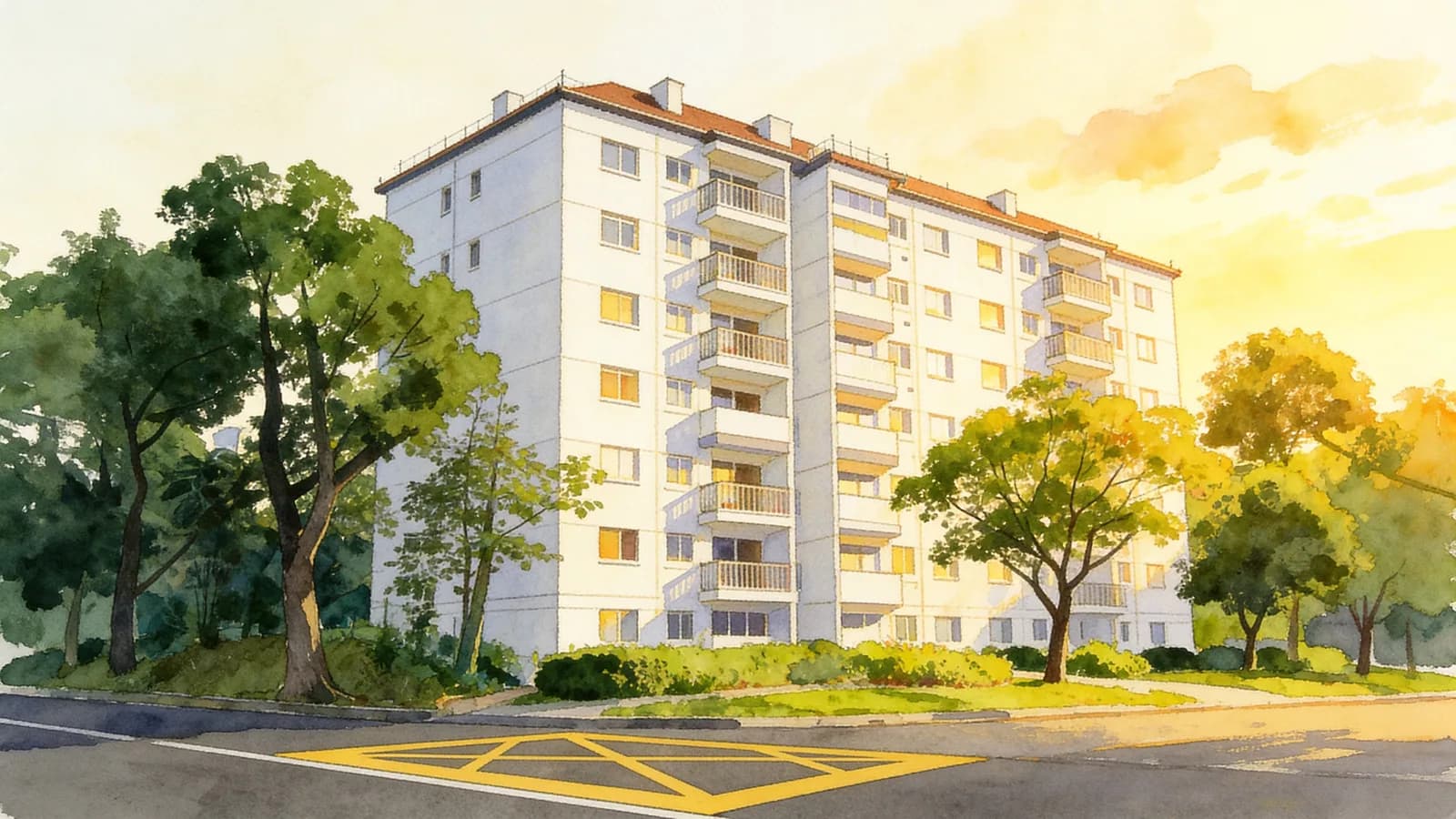 Kum Hing Court, an apartment in River Valley. Illustration is AI-generated.