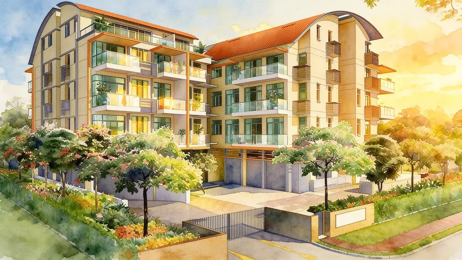 Floraville, a 4-storey apartment in Ang Mo Kio. Illustration is AI-generated.