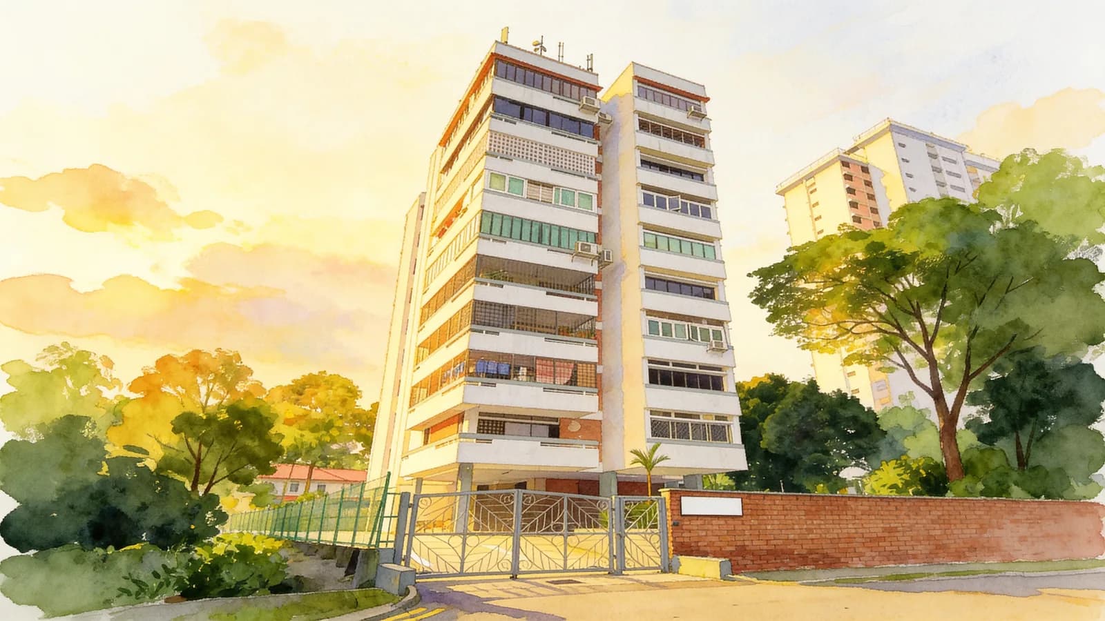 Moulmein Court, an apartment in Novena. Illustration is AI-generated.