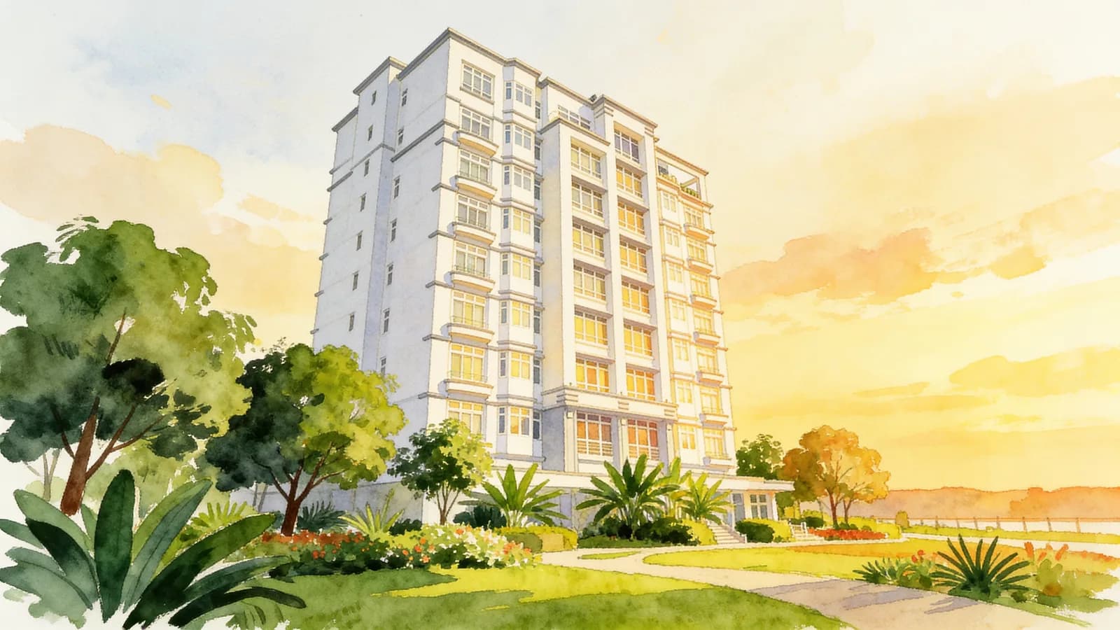 The Balmoral Spring, a condominium in Newton. Illustration is AI-generated.