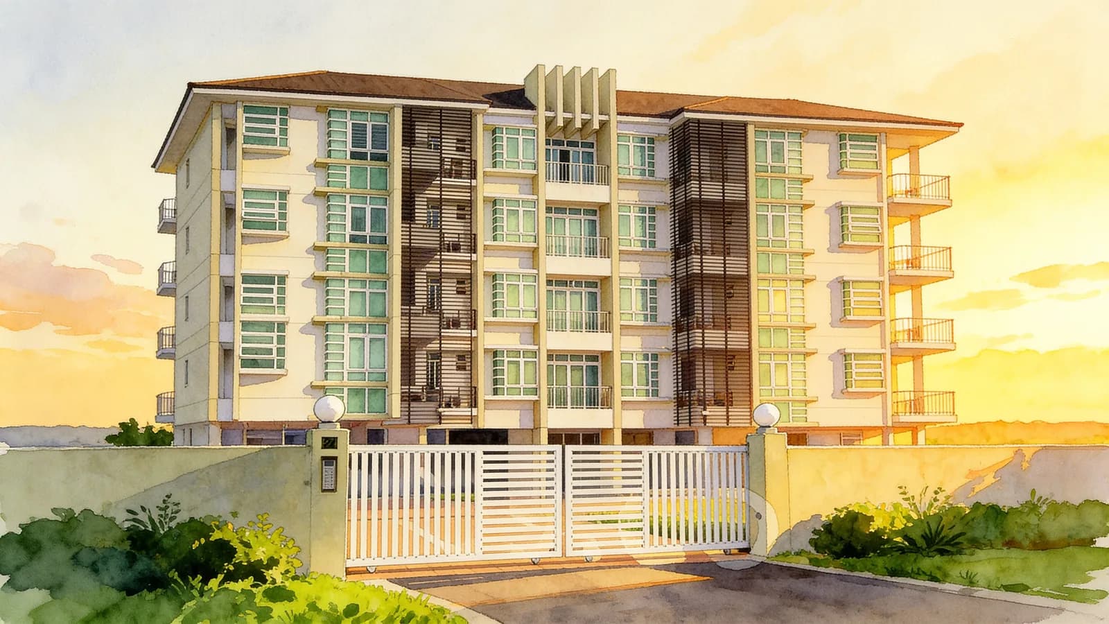 Treasure Gardens, an apartment in Hougang. Illustration is AI-generated.
